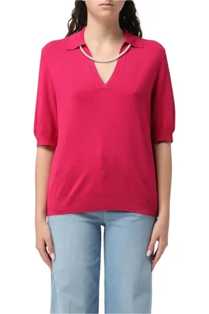 Liu Jo Femme, Tops, Rose, Taille: 38 FR Polo Rouge Tricoté