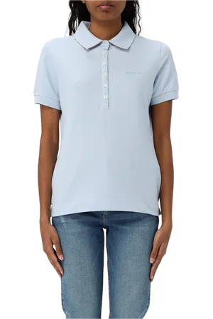 Barbour Femme, Tops, Bleu, Taille: 36 FR Polo Blanc Style Classique