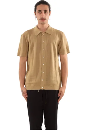 Daniele Fiesoli Homme, Tops, Brun, Taille: 2XL T-shirt en Tricot Perforé à Manches Courtes