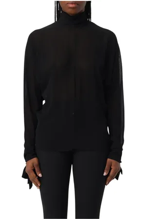 Dondup Femme, Tops, Noir, Taille: 38 FR Haut transparent à manches longues