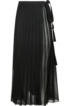 REMAIN Birger Christensen Femme, Jupes, Noir, Taille: 36 FR Jupe portefeuille plissée avec taille élastique