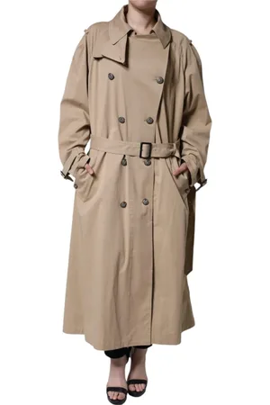 Dolce & Gabbana Femme, Manteaux, Gris, Taille: 36 FR Khaki Double Breasted Trench Coat Jacket