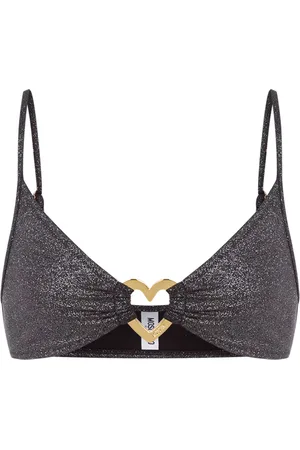 Moschino Femme, Maillots de bain, Noir, Taille: 40 FR Haut de Bikini Coeur Pailleté