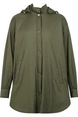 HERNO Femme, Manteaux, Vert, Taille: 36 FR Veste Ecoage avec Fermeture à Bouton-pression