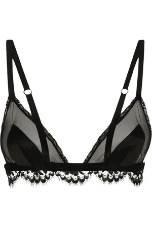Dolce & Gabbana Femme, Sous-vêtements, Noir, Taille: 40 FR Soutien-Gorge Triangle en Dentelle Élégant
