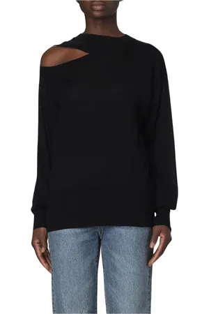 Stella McCartney Femme, Pulls, Noir, Taille: 42 FR Pull Noir Épaules Découvertes