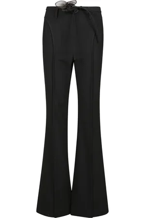 ROTATE Femme, Pantalons, Noir, Taille: 42 FR Pantalon noir taille haute avec bouton et fermeture éclair