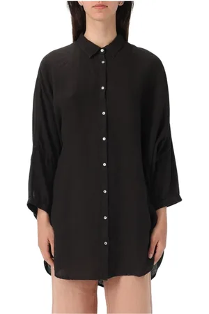 120% Lino Femme, Blouses et Chemises, Noir, Taille: 40 FR Chemise en lin beige