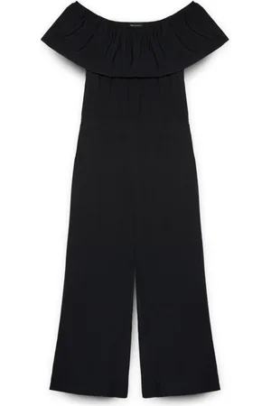 Fiorella rubino Femme, Combinaisons et Ensembles, Noir, Taille: 48 FR Combinaison en viscose Lenzing™ Ecovero™ avec volant