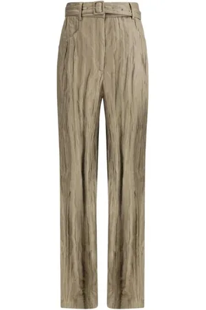 GABRIELA HEARST Femme, Pantalons, Jaune, Taille: 40 FR Pantalon en soie froncée à jambe droite