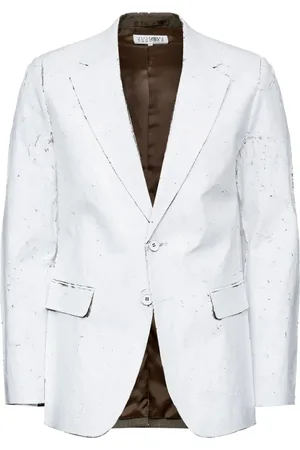 Maison Margiela Homme, Vestes, Blanc, Taille: S Veste Blanche à Boutons et Poches