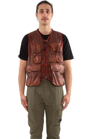 C.P. Company Homme, Vestes, Brun, Taille: M Gilet Multipoches en 598