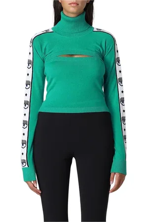 Chiara Ferragni Femme, Pulls, Vert, Taille: 38 FR Pull vert orné