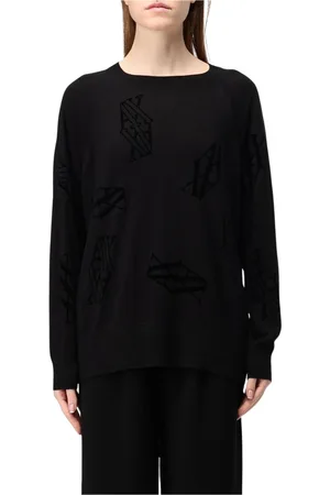 Armani Exchange Femme, Pulls, Noir, Taille: 40 FR Pull en Laine Noir