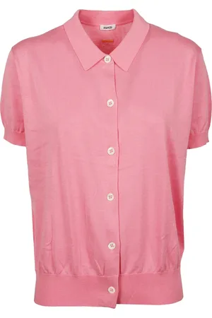 Aspesi Femme, Pulls, Rose, Taille: 38 FR Chemisiers Roses à Manches Courtes