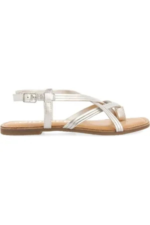 Gioseppo Femme, Chaussures, Gris, Taille: 36 EU Sandales Argent en Cuir avec Brides Croisées