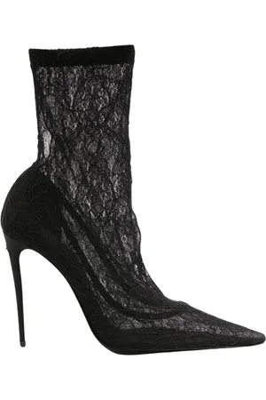 Dolce & Gabbana Femme, Chaussures, Noir, Taille: 36 EU Bottines en Dentelle Noire