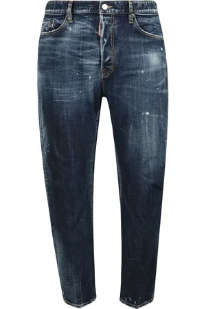 Dsquared2 Homme, Jeans, Bleu, Taille: 2XL Jean en Denim Stretch avec Fermeture à Boutons Cachés