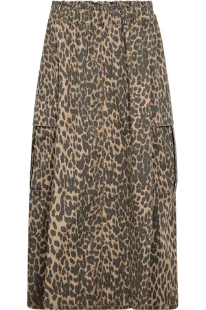Mos Mosh Femme, Jupes, Brun, Taille: 40 FR Jupe A-line Imprimé Léopard avec Poches Cargo