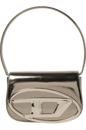 Diesel Femme, Sacs, Brun, Taille: ONE Size Pochette Métallique Bronze avec Logo