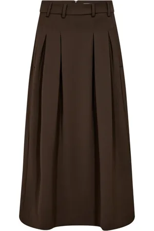 Co`Couture Femme, Jupes, Brun, Taille: 42 FR Jupe plissée avec passants de ceinture