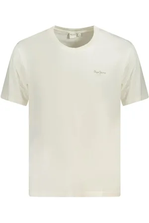 Pepe Jeans Homme, Tops, , Taille: M T-shirt Blanc en Coton avec Logo