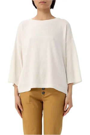 Barbour Femme, Pulls, Blanc, Taille: 38 FR Pull en tricot de lin blanc