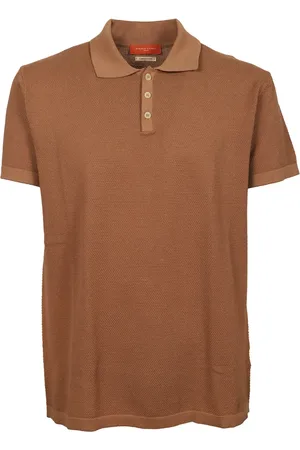 Daniele Fiesoli Homme, Tops, Brun, Taille: M Polo en coton marron doux