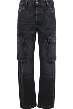 Diesel Femme, Jeans, Noir, Taille: W28 Jeans Cargo avec Taille Moyenne Design