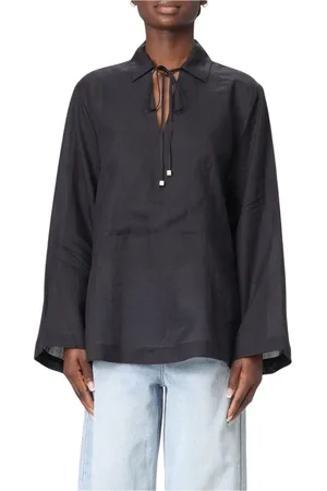 Michael Kors Femme, Blouses et Chemises, Noir, Taille: 40 FR Chemise Noire à Boutons, Élégance Intemporelle