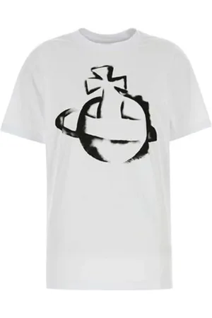 Vivienne Westwood Femme, Tops, Blanc, Taille: 38 FR T-shirt Classique Stencil Orb Blanc