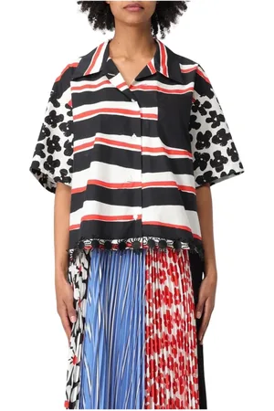 Msgm Femme, Blouses et Chemises, Multicolore, Taille: 36 FR Chemise à Motif Multicolore Coupe Décontractée