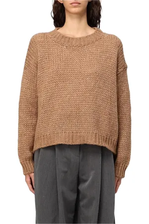 Roberto Collina Femme, Pulls, Brun, Taille: 42 FR Pull en Laine Marron
