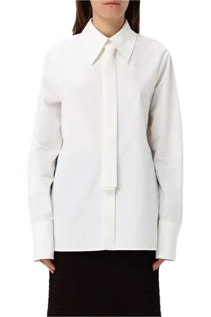 Jil Sander Femme, Blouses et Chemises, Blanc, Taille: 36 FR Chemise Blanche en Popeline avec Col à Nouer