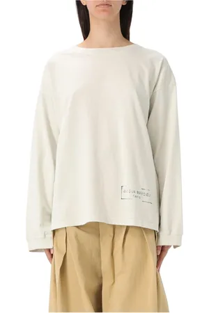 Maison Margiela Femme, Pulls, , Taille: 38 FR Élégant Pull à Manches Longues Ivoire