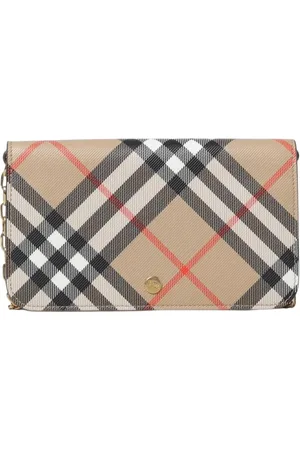 Burberry Femme, Accessoires, , Taille: ONE Size Portefeuille à chaîne à carreaux