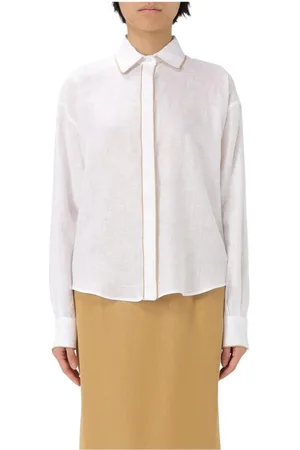 MVP Wardrobe Femme, Blouses et Chemises, Blanc, Taille: 36 FR Chemise Blanche à Boutons Manches Longues