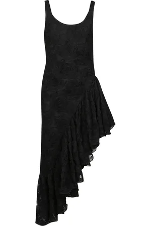 ROTATE Femme, Robes, Noir, Taille: 42 FR Robe noire sans manches à volants
