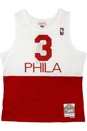 Mitchell & Ness Homme, Sport, Multicolore, Taille: L Maillot NBA Allen Iverson - Blanc/Rouge