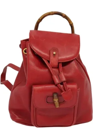 Gucci Femme, Pre-owned, Rouge, Taille: ONE Size Pre-owned Cuir sacs-dos