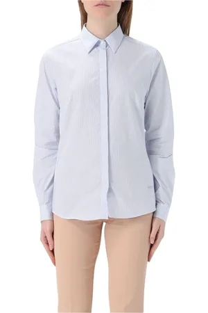FAY Femme, Blouses et Chemises, Blanc, Taille: 38 FR Chemise Élégante à Rayures à Manches Longues