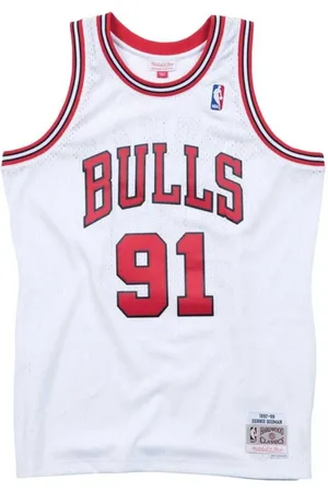 Mitchell & Ness Homme, Sport, Blanc, Taille: 2XL Dennis Rodman 91 Swingman Jersey