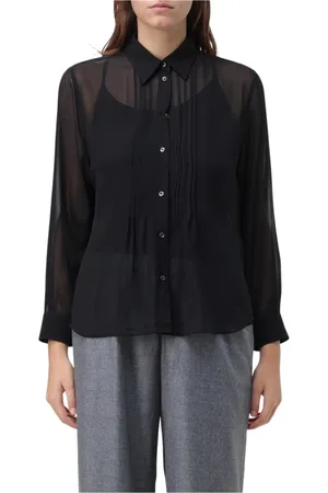 Aspesi Femme, Blouses et Chemises, Noir, Taille: 38 FR Élégante Chemise en Soie