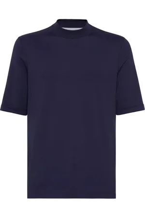Brunello Cucinelli Homme, Tops, Bleu, Taille: 2XL Navy Cotton Jersey Sweater