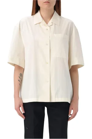 Jil Sander Femme, Blouses et Chemises, Blanc, Taille: 36 FR Chemise Blanche Classique à Manches Courtes