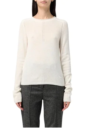 Pinko Femme, Pulls, Blanc, Taille: 40 FR Pull en cachemire blanc à col rond