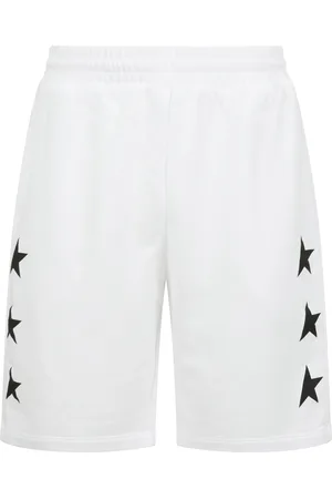 Golden Goose Homme, Shorts, Blanc, Taille: L Shorts Jambes Larges avec Étoiles Latérales