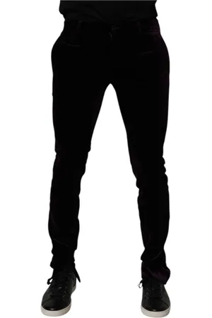 Dolce & Gabbana Homme, Pantalons, Violet, Taille: M Pantalon Homme en Velours de Coton Violet