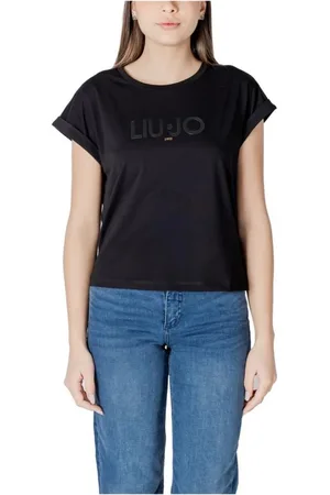 Liu Jo Femme, Tops, Noir, Taille: 36 FR T-shirt en coton pour un confort optimal