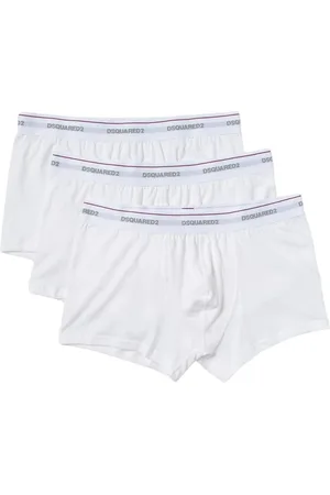 Dsquared2 Homme, Sous-vêtements, Blanc, Taille: XL Ensemble de Boxers en Coton Stretch Confort